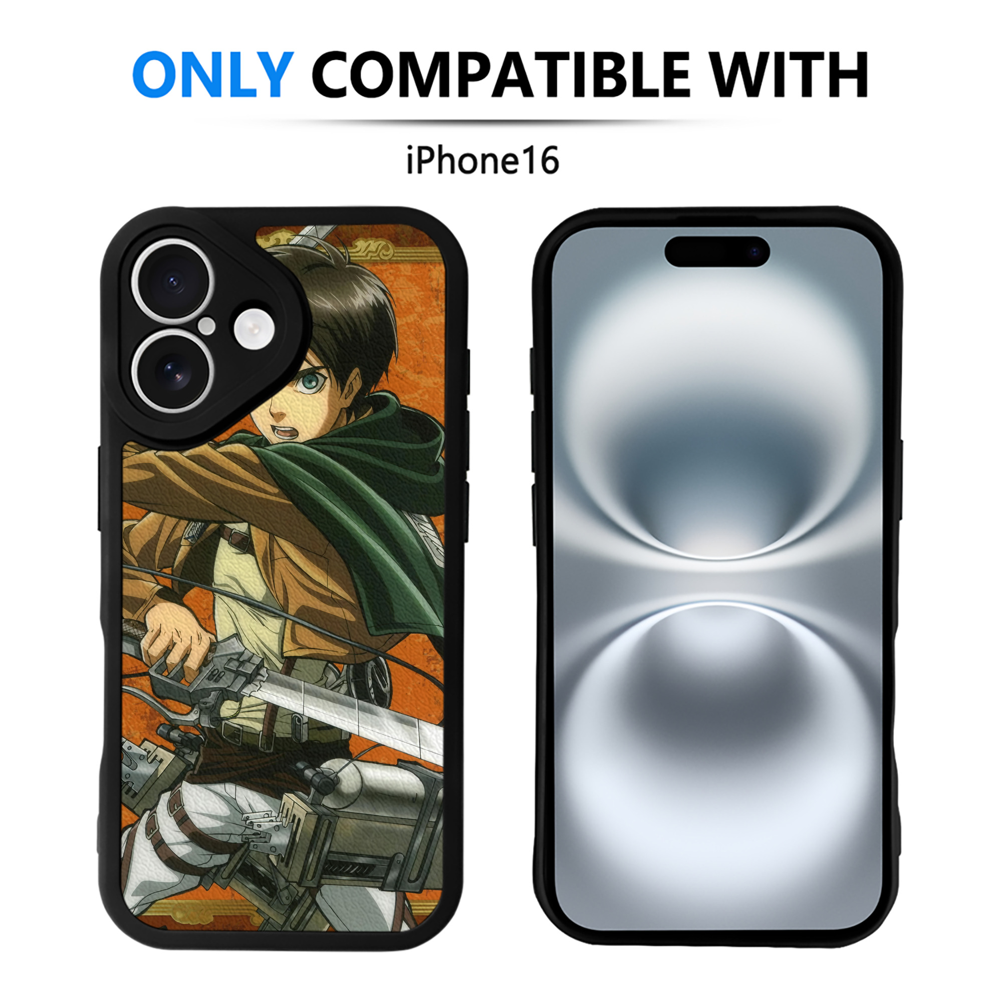 （画像用） 進撃の巨人 Attack on Titan 【iPhone 16シリーズ対応】シリコンスマホケース（レザー調） 材質：シリコン